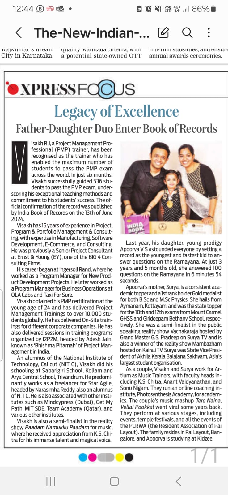 Father-Daughter Duo Sets New Benchmark in Book of Records